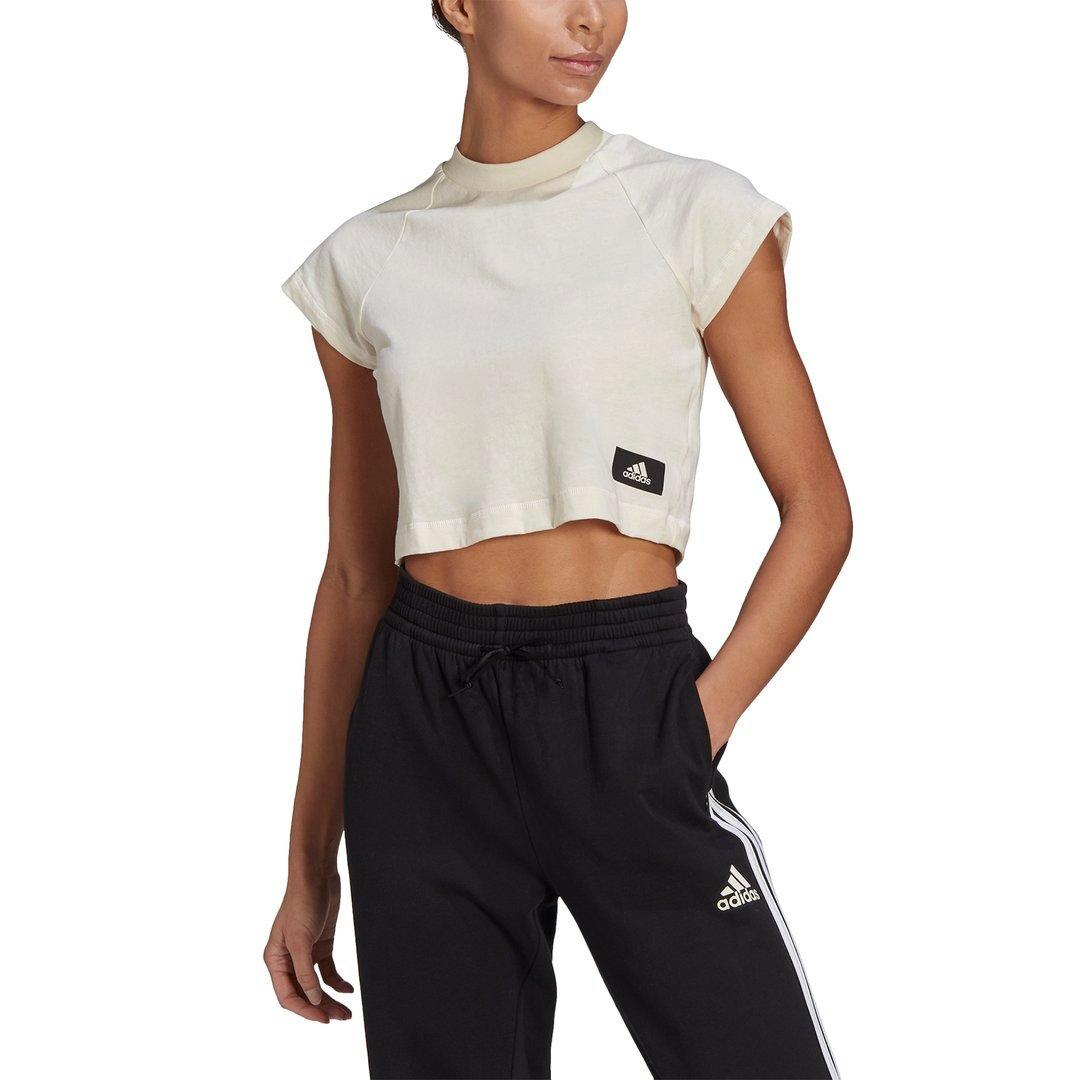 Adidas women's recycled cotton crop online hoodie